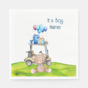 Golf Teddy Bear It's Boy for Baby Shower  Napkins