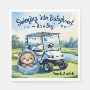 Golf Teddy Bear It's Boy for Baby Shower  Napkins