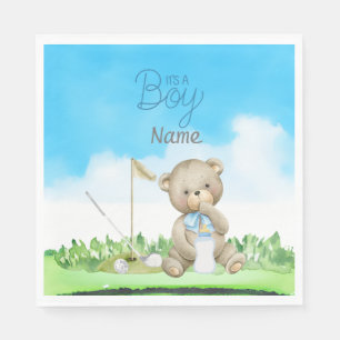 Golf Teddy Bear It's Boy for Baby Shower  Napkins
