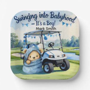 Golf Teddy Bear It's Boy for Baby Shower  Napkins Paper Plate