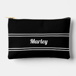 Golf Tee Golfer Black & White Modern Accessory Pouch
