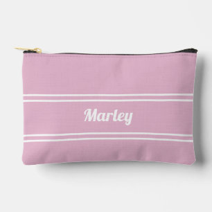 Golf Tee Golfer Pink & White Modern Accessory Pouch