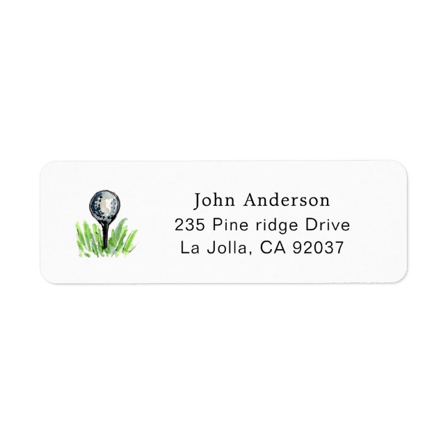 Golf Tee Golfers Return Address (Front)