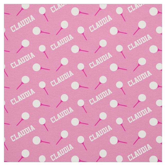 Golf tees girls name pink pattern fabric (Swatch)