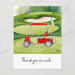 Golf  thank you card golf course watercolor