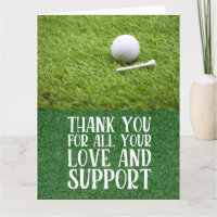 Golf thank you card love and support for golfer