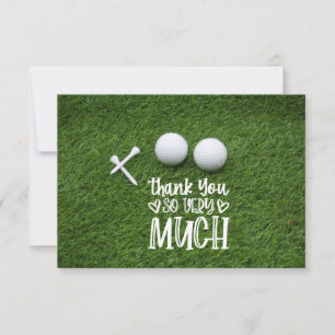 Golf  Thank you card with ball for golfer