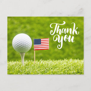 Golf  Thank you card with flag of America