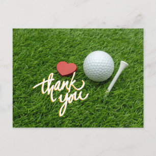 Golf thank you card with golf ball  tee with love