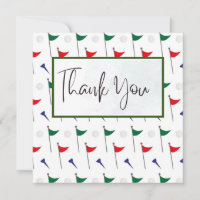 Golf  thank you card with golf flag