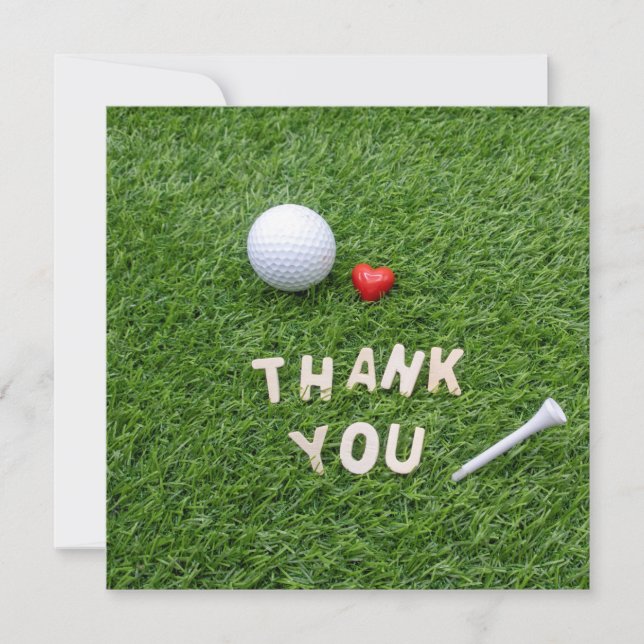 Golf Thank you card with love and golfball (Front)