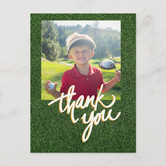 Golf Thank you Create your own photo golfer  Postcard (Front)