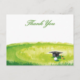 Golf Thank you for Graduation Party Postcard