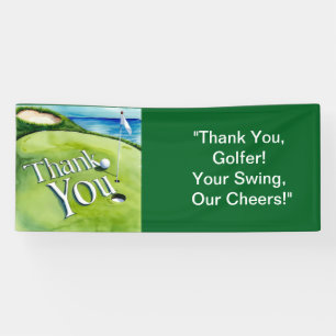 Golf Thank You Golfer Banner for golf party 
