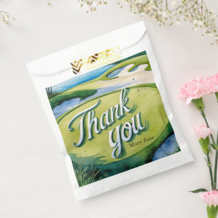 Golf Thank You on green grass Favour Bag