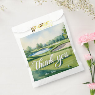 Golf Thank You on green grass Favour Bag