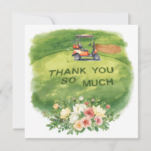 Golf  thank you text  for golfer with Flowers  Card