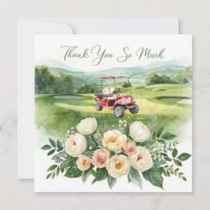 Golf  thank you text  for golfer with Flowers  Card