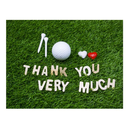 Golf thank you very much with golf ball and tee postcard Zazzle.ca