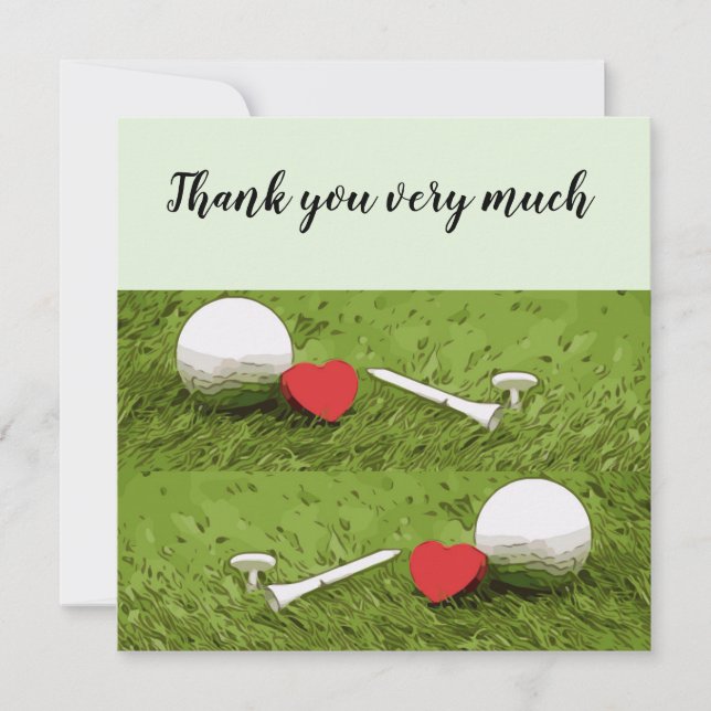 Golf thank you very much with golf ball tee love (Front)