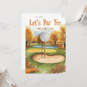 Golf Thanksgiving Party Autumn Golf Course Invitation