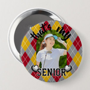 Golf That's my Senior player red yellow Button