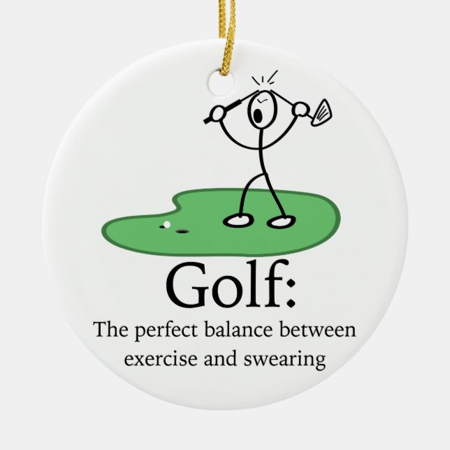 Golf: The perfect balance Ceramic Ornament (Front)