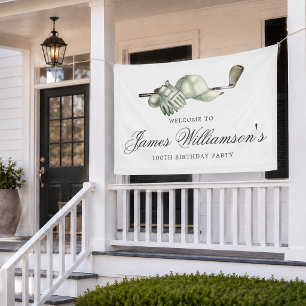 Golf Theme 100th Birthday Party Welcome Banner