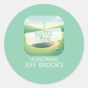 Golf Theme Green Party Classic Round Sticker