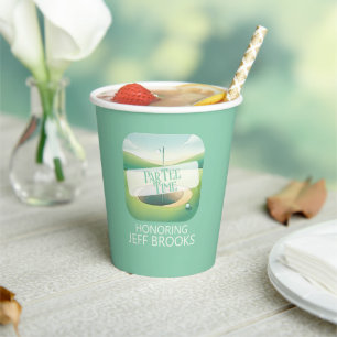 Golf Theme Green Party Paper Cups