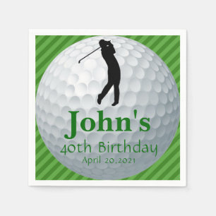 Golf Theme Man's Birthday Personalized Napkin