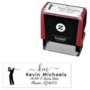 GOLF Theme Personalized Monogram Self-inking Stamp
