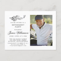 Golf Theme Retirement Party Photo Black White