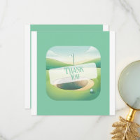 Golf Theme Thank You Card | Flat Option