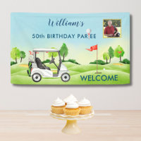 Golf Themed 50th (any age) Photo Birthday Welcome 