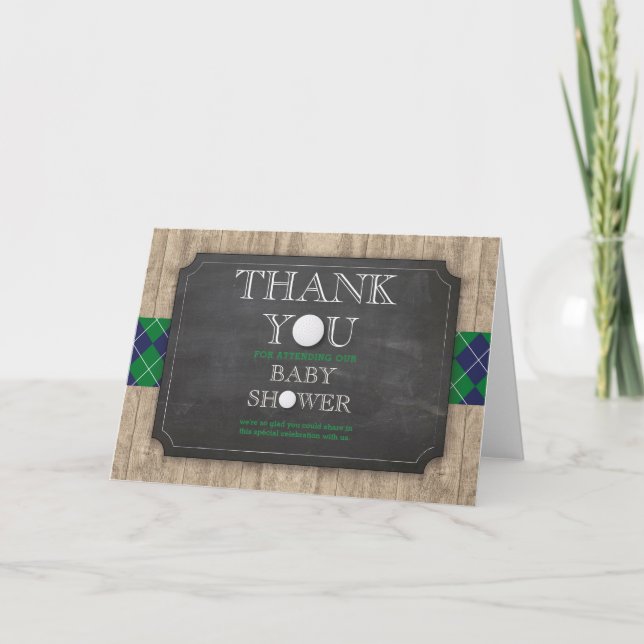 Golf Themed Baby Shower Thank you Cards (Front)