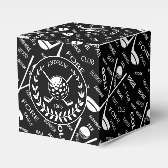 Golf themed Birthday Favor Box (Front Side)
