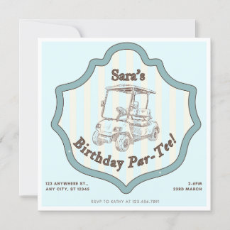 Golf Themed Birthday Party  Invitation