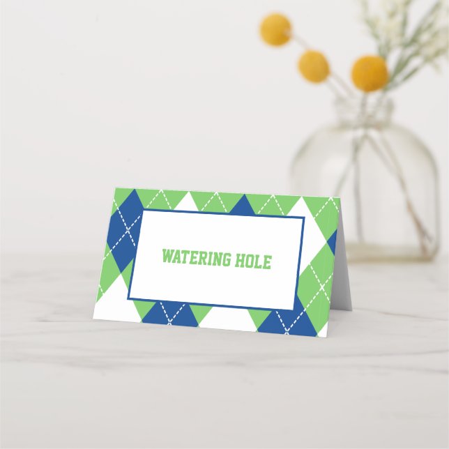 Golf Themed Buffet Food Tent Labels Place Card (Front)