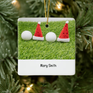 Golf themed Christmas gifts for Golfer Ceramic Ornament
