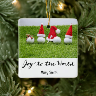 Golf themed Christmas gifts for Golfer Ceramic Ornament