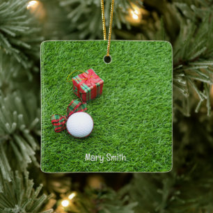 Golf themed Christmas gifts for Golfer Ceramic Ornament