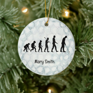Golf themed Christmas gifts for Golfer Ceramic Ornament