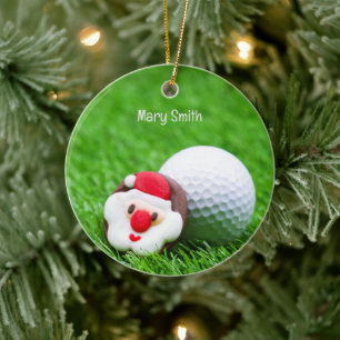 Golf themed Christmas gifts for Golfer Ceramic Ornament