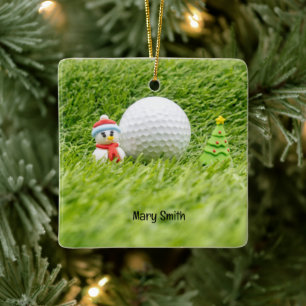 Golf themed Christmas gifts for Golfer Ceramic Ornament