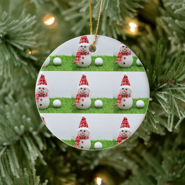 Golf themed Christmas gifts for Golfer Ceramic Ornament (Tree)
