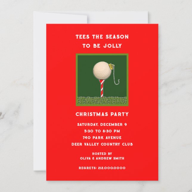 Golf Themed Christmas Holiday Party Invitation (Front)