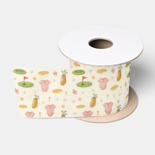 Golf themed for Girl Baby Shower Cute Satin Ribbon (Spool)