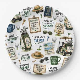 Golf themed for Golfer Retirement Party Paper Plate