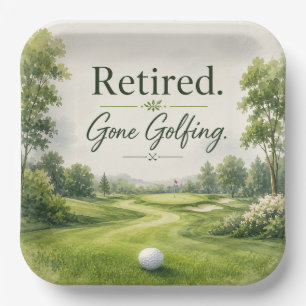 Golf themed for Golfer Retirement Party Paper Plate
